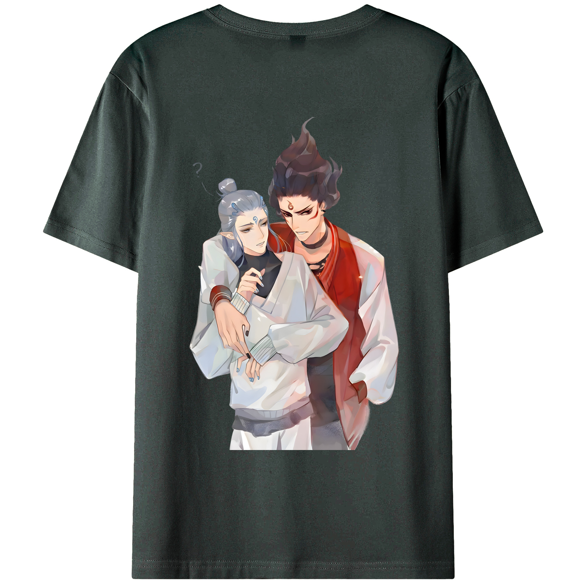 （画像用） Ne Zha 2 ナタ 魔童の大暴れ 綿100％ メンズ半袖Tシャツ（バックプリント） 通気性